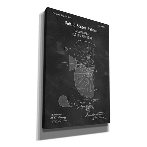 Image of 'Flying Machine Blueprint Patent Chalkboard,' Canvas Wall Art