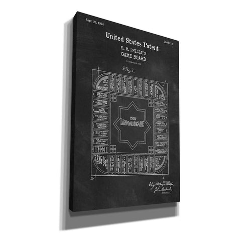 Image of 'Game Board Blueprint Patent Chalkboard,' Canvas Wall Art
