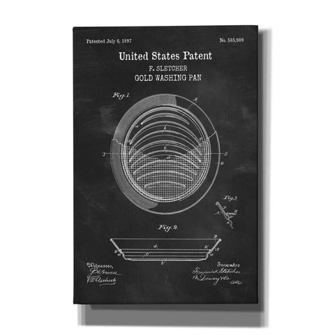 Image of 'Gold Pan Blueprint Patent Chalkboard,' Canvas Wall Art