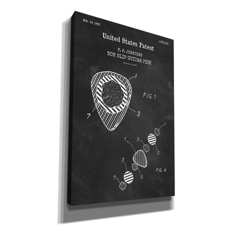 Image of 'Guitar Pick Blueprint Patent Chalkboard,' Canvas Wall Art
