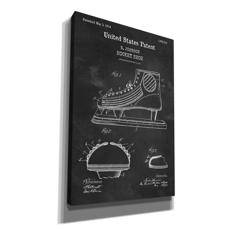Image of 'Hockey Shoe Blueprint Patent Chalkboard,' Canvas Wall Art