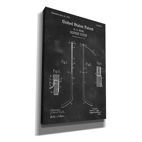 Image of 'Hockey Stick Blueprint Patent Chalkboard,' Canvas Wall Art