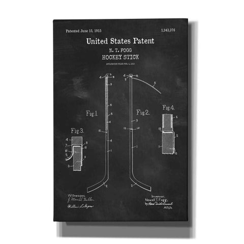 Image of 'Hockey Stick Blueprint Patent Chalkboard,' Canvas Wall Art