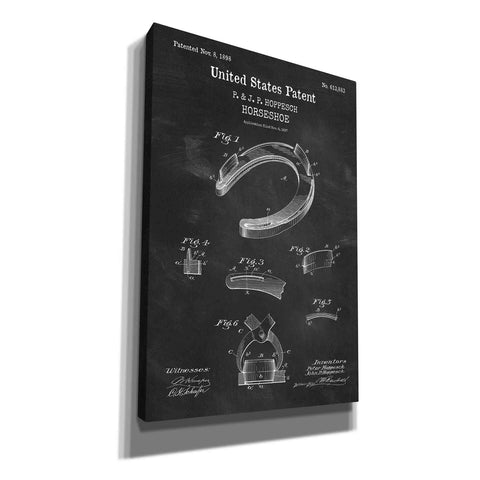 Image of 'Horseshoe Blueprint Patent Chalkboard,' Canvas Wall Art