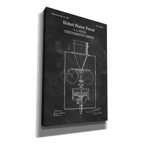 Image of 'Kinetographic Camera Blueprint Patent Chalkboard,' Canvas Wall Art