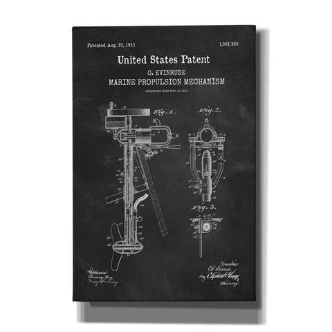 Image of 'Marine Propulsion Blueprint Patent Chalkboard,' Canvas Wall Art