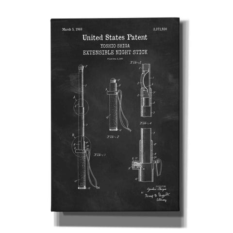 Image of 'Night Stick Blueprint Patent Chalkboard,' Canvas Wall Art