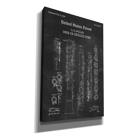Image of 'Oboe Blueprint Patent Chalkboard,' Canvas Wall Art
