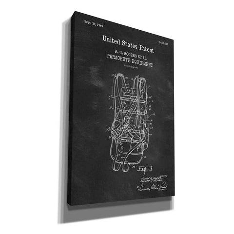 Image of 'Parachute Blueprint Patent Chalkboard,' Canvas Wall Art