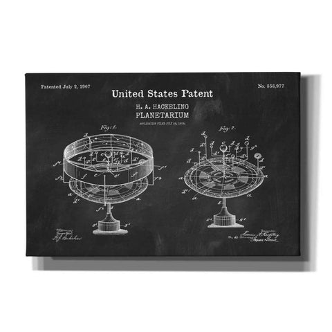 Image of 'Planetarium Blueprint Patent Chalkboard,' Canvas Wall Art