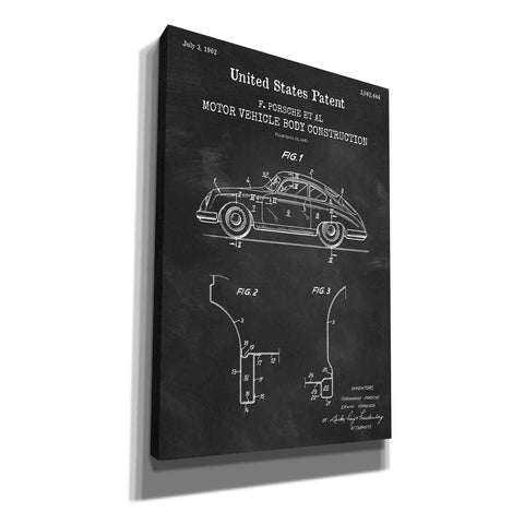Image of 'Motor Vehicle Body Construction Blueprint Patent Chalkboard,' Canvas Wall Art
