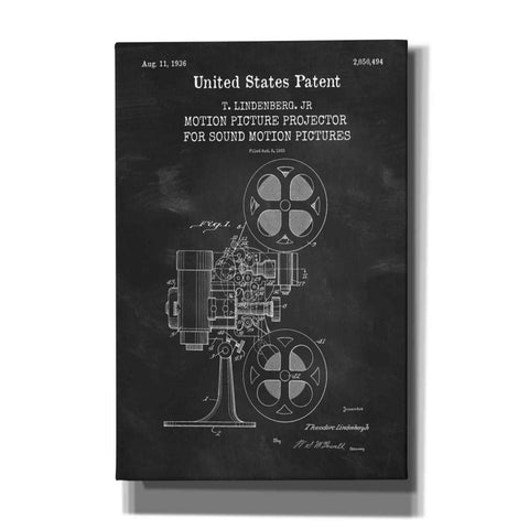 Image of 'Projector Blueprint Patent Chalkboard,' Canvas Wall Art