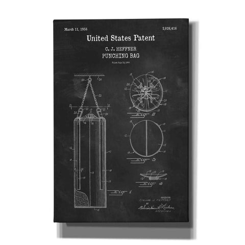 Image of 'Punching Bag Blueprint Patent Chalkboard,' Canvas Wall Art