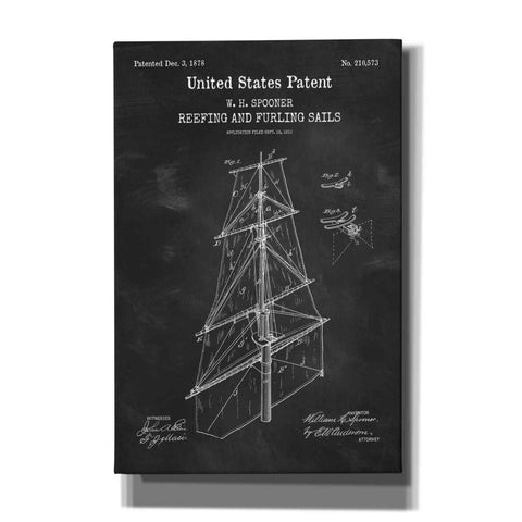 Image of 'Sail Blueprint Patent Chalkboard,' Canvas Wall Art