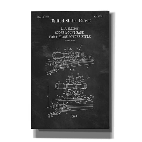 Image of 'Scope mount base Blueprint Patent Chalkboard,' Canvas Wall Art
