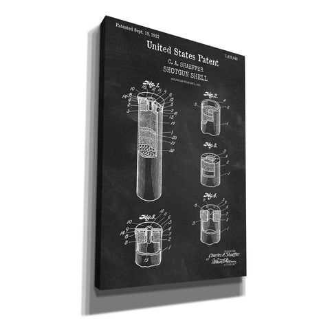 Image of 'Shotgun Shell Blueprint Patent Chalkboard,' Canvas Wall Art
