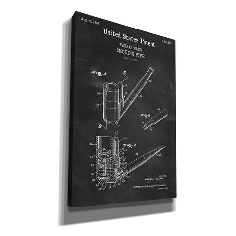 Image of 'Smoking Pipe Blueprint Patent Chalkboard,' Canvas Wall Art