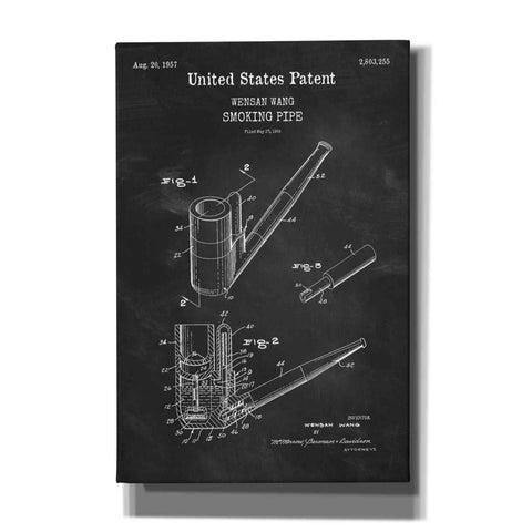 Image of 'Smoking Pipe Blueprint Patent Chalkboard,' Canvas Wall Art
