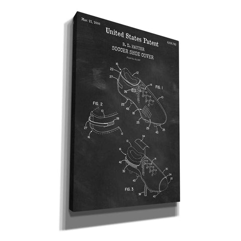 Image of 'Soccer Shoe Cover Blueprint Patent Chalkboard,' Canvas Wall Art