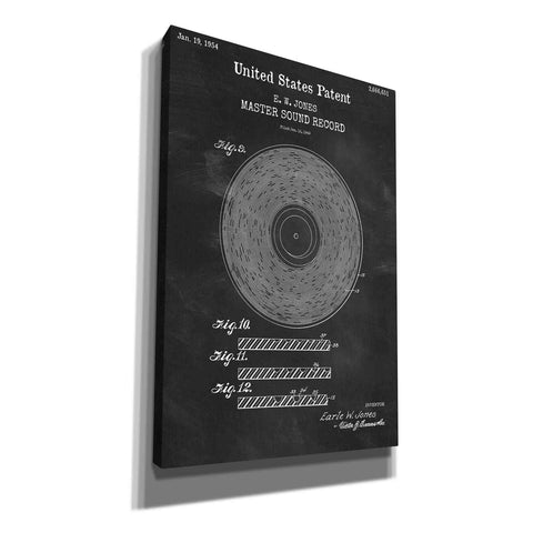 Image of 'Master Sound Record Blueprint Patent Chalkboard,' Canvas Wall Art