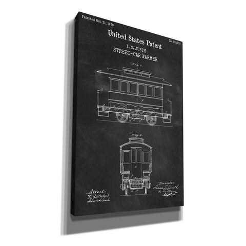 Image of 'Streetcar Blueprint Patent Chalkboard,' Canvas Wall Art