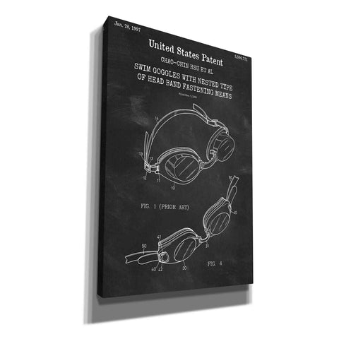 Image of 'Swim Goggles Blueprint Patent Chalkboard,' Canvas Wall Art