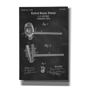'Tobacco Pipe Blueprint Patent Chalkboard,' Canvas Wall Art