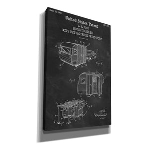 'Trailer Blueprint Patent Chalkboard,' Canvas Wall Art
