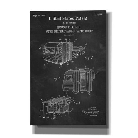 Image of 'Trailer Blueprint Patent Chalkboard,' Canvas Wall Art