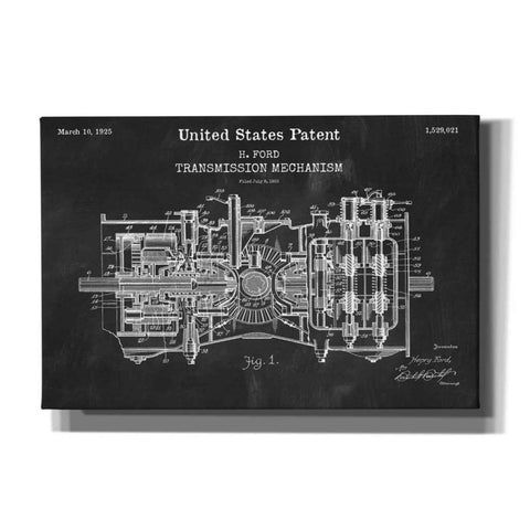 Image of 'Transmission Blueprint Patent Chalkboard,' Canvas Wall Art