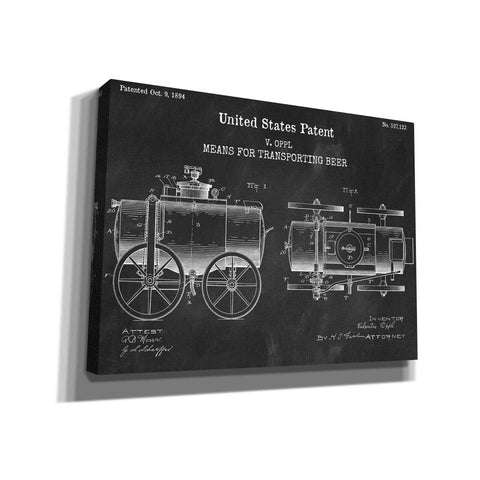 Image of 'Transporting Beer Blueprint Patent Chalkboard,' Canvas Wall Art