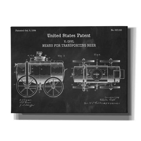Image of 'Transporting Beer Blueprint Patent Chalkboard,' Canvas Wall Art