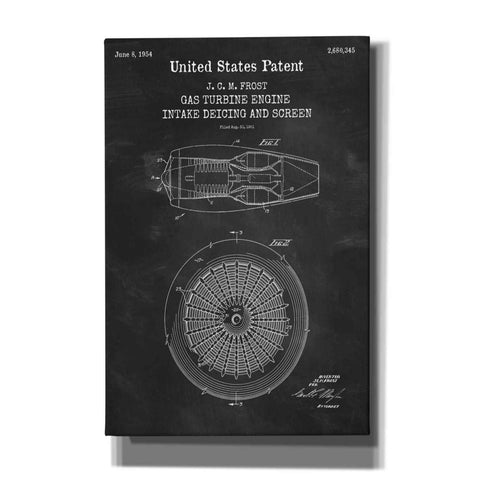 Image of 'Gas Turbine Engine Blueprint Patent Chalkboard,' Canvas Wall Art