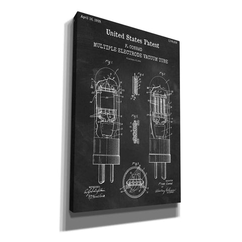 Image of 'Vacuum tube Blueprint Patent Chalkboard,' Canvas Wall Art