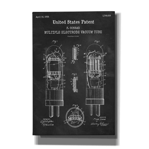 Image of 'Vacuum tube Blueprint Patent Chalkboard,' Canvas Wall Art
