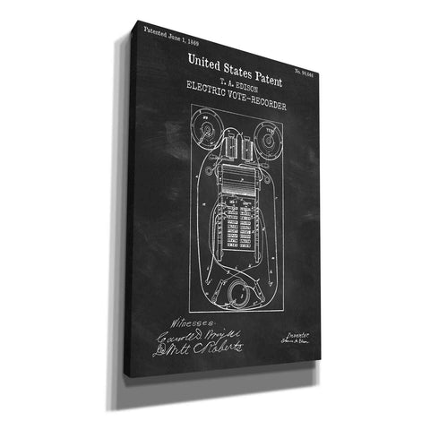 Image of 'Electric Vote-recorder Blueprint Patent Chalkboard,' Canvas Wall Art
