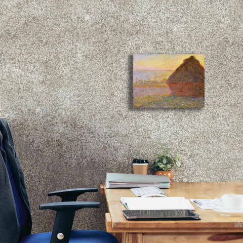 Image of 'Grainstack Sunset' by Claude Monet, Canvas Wall Art,16 x 12