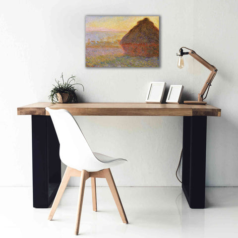 Image of 'Grainstack Sunset' by Claude Monet, Canvas Wall Art,26 x 18