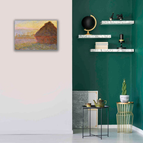 Image of 'Grainstack Sunset' by Claude Monet, Canvas Wall Art,26 x 18