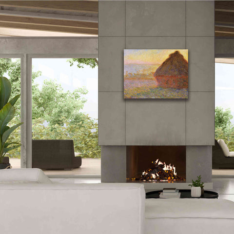 Image of 'Grainstack Sunset' by Claude Monet, Canvas Wall Art,34 x 26