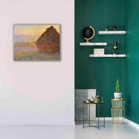 Image of 'Grainstack Sunset' by Claude Monet, Canvas Wall Art,34 x 26
