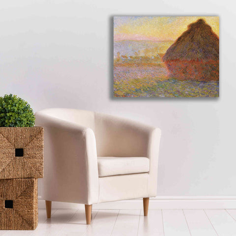Image of 'Grainstack Sunset' by Claude Monet, Canvas Wall Art,34 x 26