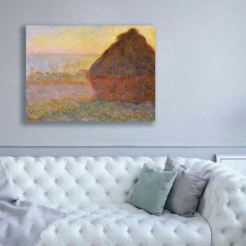 Image of 'Grainstack Sunset' by Claude Monet, Canvas Wall Art,54 x 40