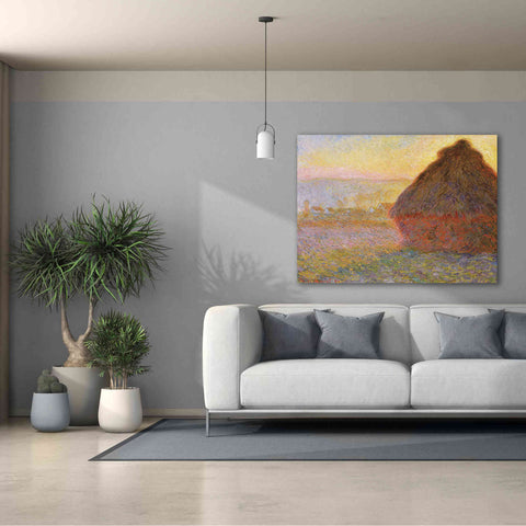 Image of 'Grainstack Sunset' by Claude Monet, Canvas Wall Art,54 x 40
