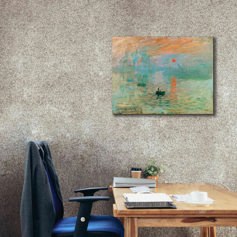 Image of 'Impression, Sunrise' by Claude Monet, Canvas Wall Art,34 x 26