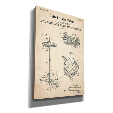 Image of 'Anti-slide Lock Blueprint Patent Parchment,' Canvas Wall Art