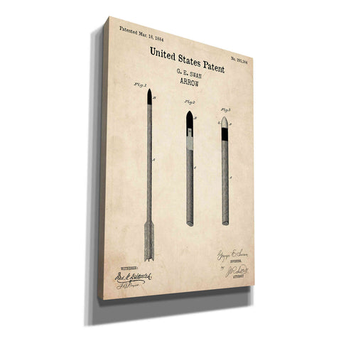 Image of 'Arrow Blueprint Patent Parchment,' Canvas Wall Art