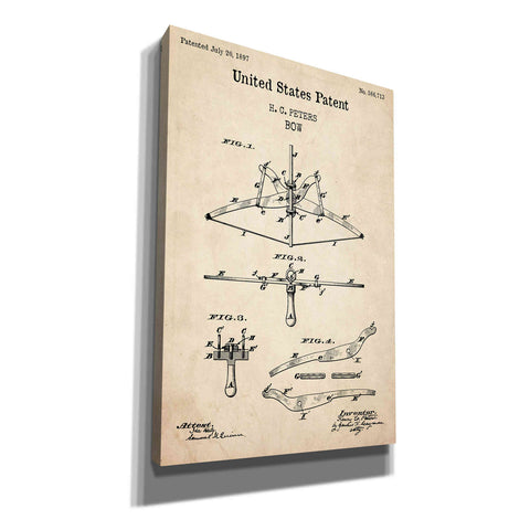 Image of 'Bow Blueprint Patent Parchment,' Canvas Wall Art