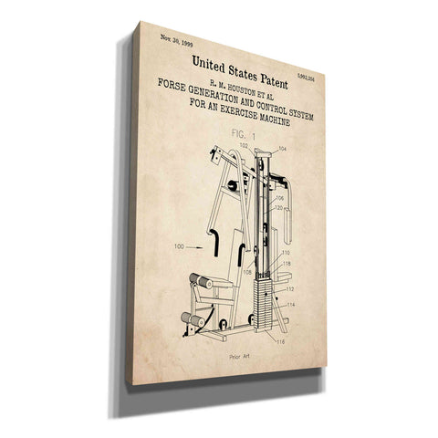 Image of 'Exercise Blueprint Patent Parchment,' Canvas Wall Art