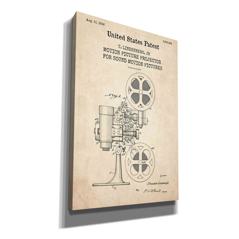 Image of 'Projector Blueprint Patent Parchment,' Canvas Wall Art